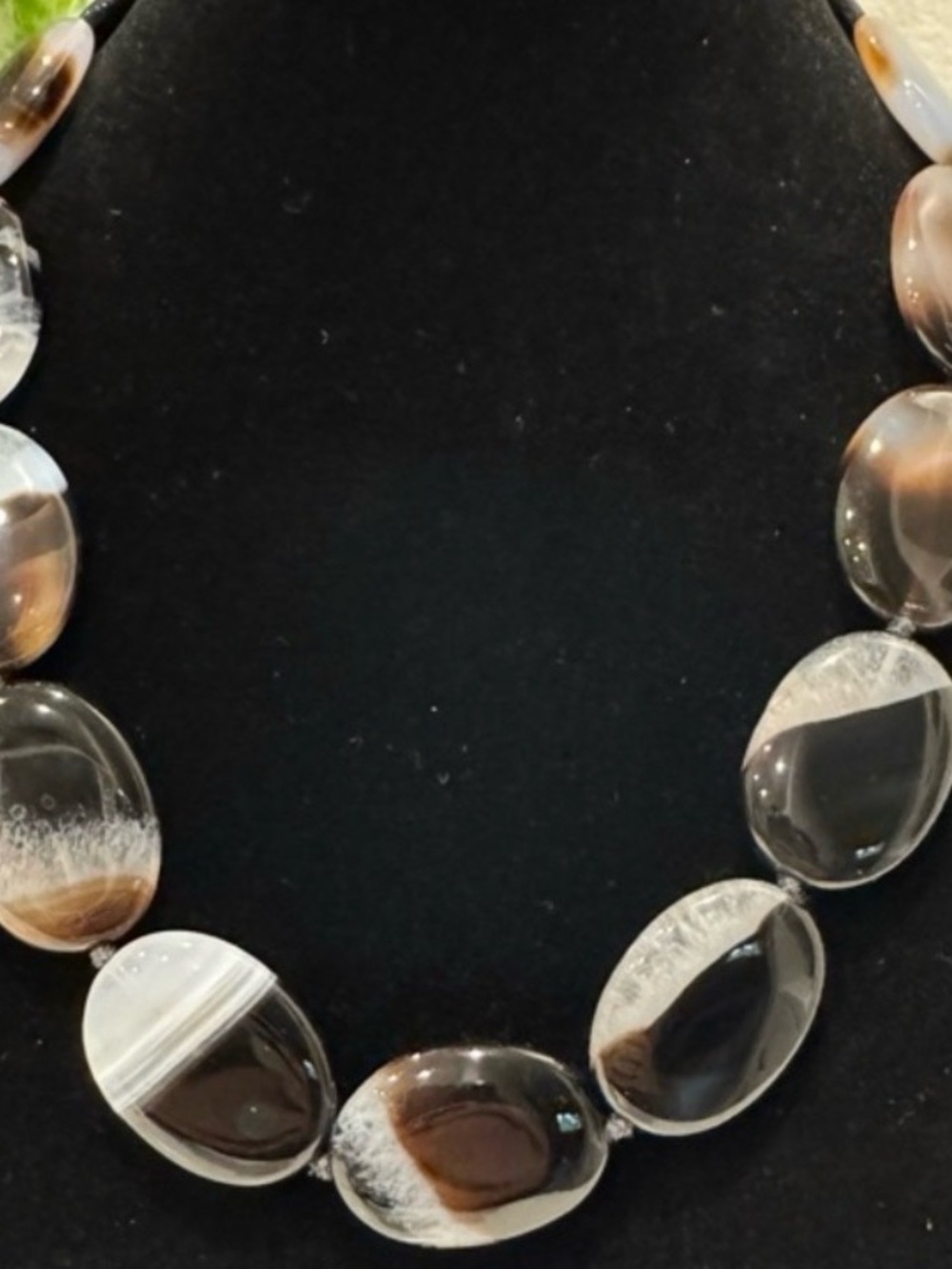 Simon Sebbag Banded Agate Necklace with Prominent Ring Clasp